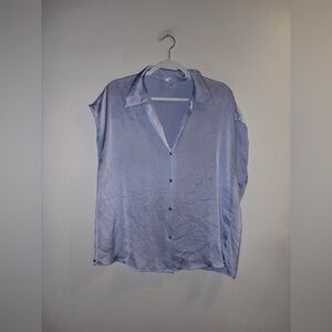 Mango | Blue Button Up Blouse
